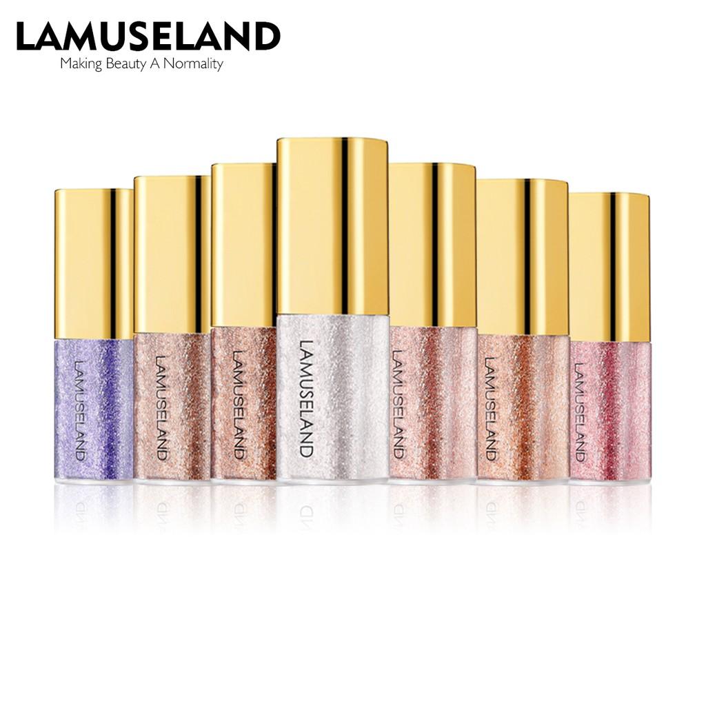 LAMUSELAND Дорожный набор Samll, размер 8 цветов/набор, блестящие жидкие тени для век, красивые блестящие водостойкие стойкие тени для век, макияж глаз