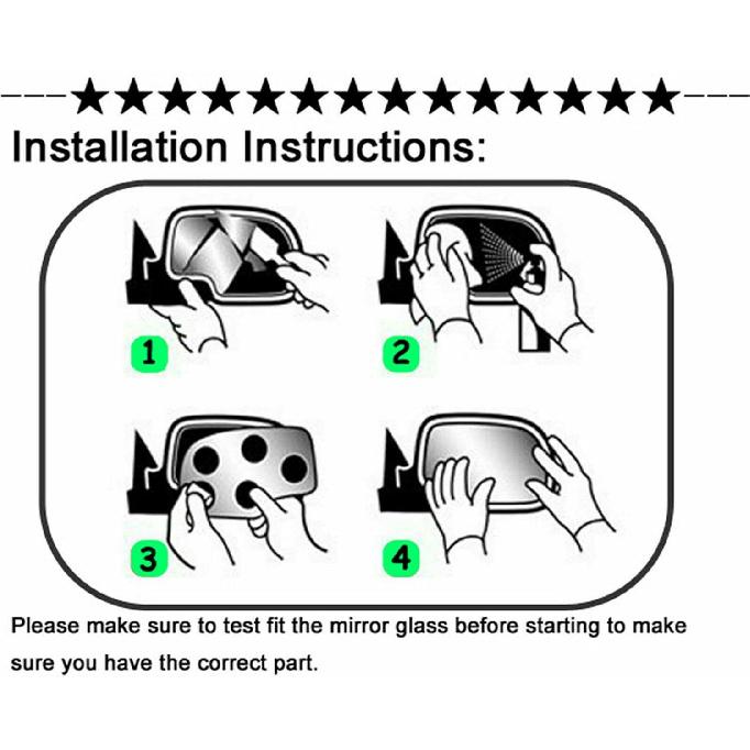 BOOLEE Замена зеркального стекла подходит для Toyota Camry/Camry Hybrid 2007-2012 годов выпуска (1-я цифра VIN - 1, 4 или 5 Сделано только в США) Пассажирская правая сторона RH