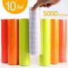Fluorescent Single Row Price Tag Paper - 10 Rolls for Supermarket.