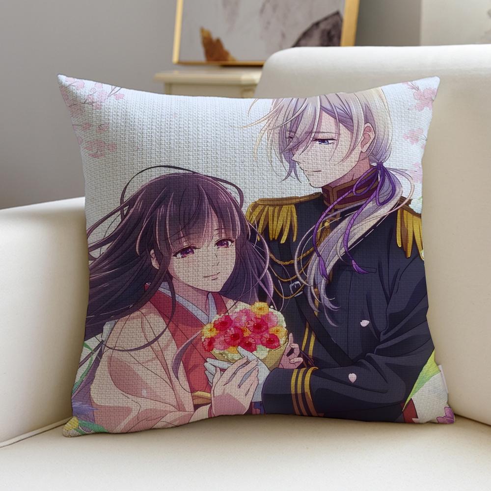 Sweet MMy Happy MarriageS Cushion Cover Breathable and skinfriendly linen pillowcase square removable and washable cushion