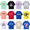 24S cross-border European and American trendy brand Sp5de spider web 555 portrait letter foam short-sleeved t-shirt men's and women's high street 