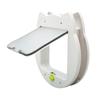 Pet Flap Door 4 Way Locking Noiseless Weather Resistant Cat Door for Bedroom Litter Box White