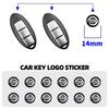 14 мм Алюминиевый Корпус Ключа-Пульта для Автомобиля Эмблема Наклейка Для Qashqai j10 j11 x Trail t32 t31 Tiida Juke Leaf Teana NOTE Primera