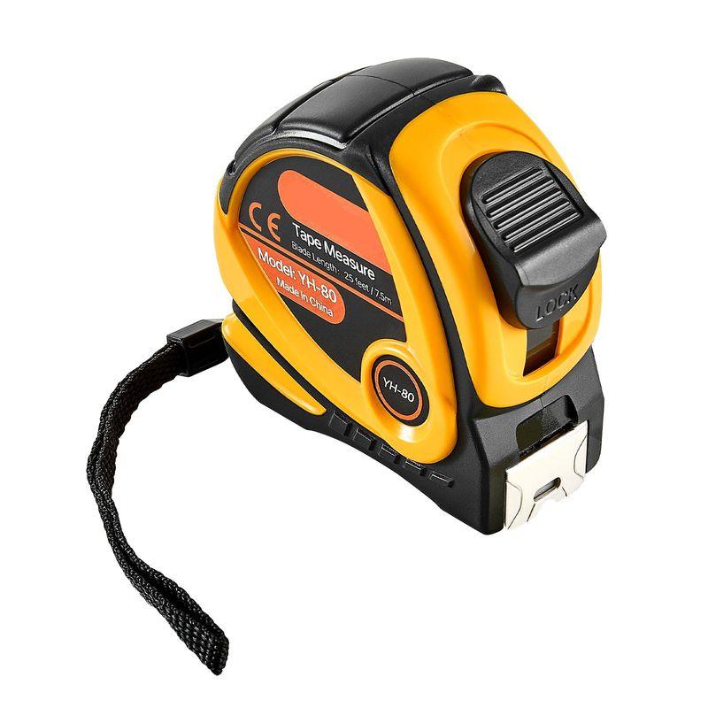 2 Packs Tape Measure 25 ft Length, Measuring Tape with Retractable, Imperial and Metric ft/m Dual-Scale & ABS Case & Easy Read Steel Measurement