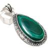 Malachite Handmade 925 Sterling Silver Jewelry Pendant 2.68" K0u43