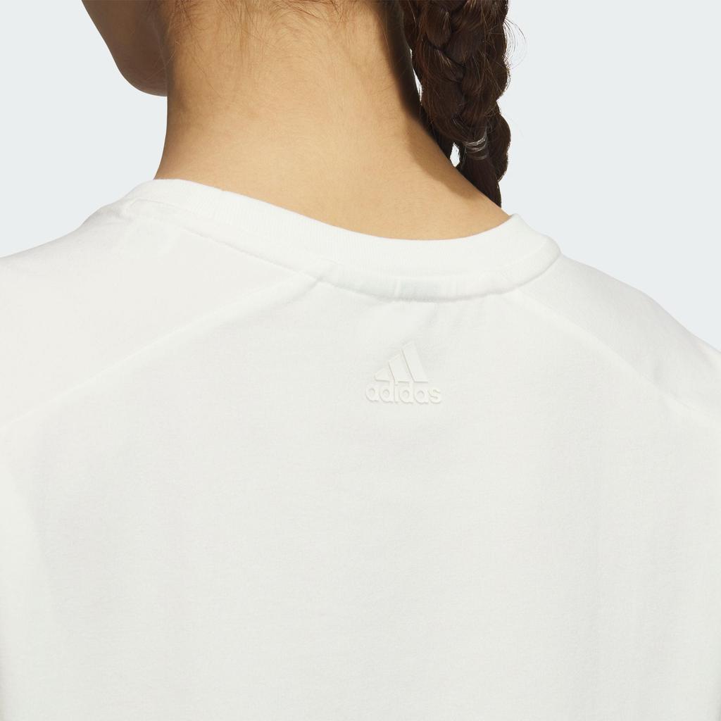 adidas Укороченная футболка с короткими рукавами и принтом аниме, женские топы, белые JN6663