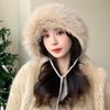 Warm Winter Plush Hat Thickened Ear Protection Hat Trendy Knit Hat  for Women