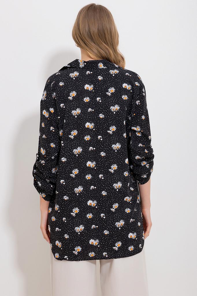 Women's Shirt New Season Fashion Green Patterned Woven Viscose Shirt