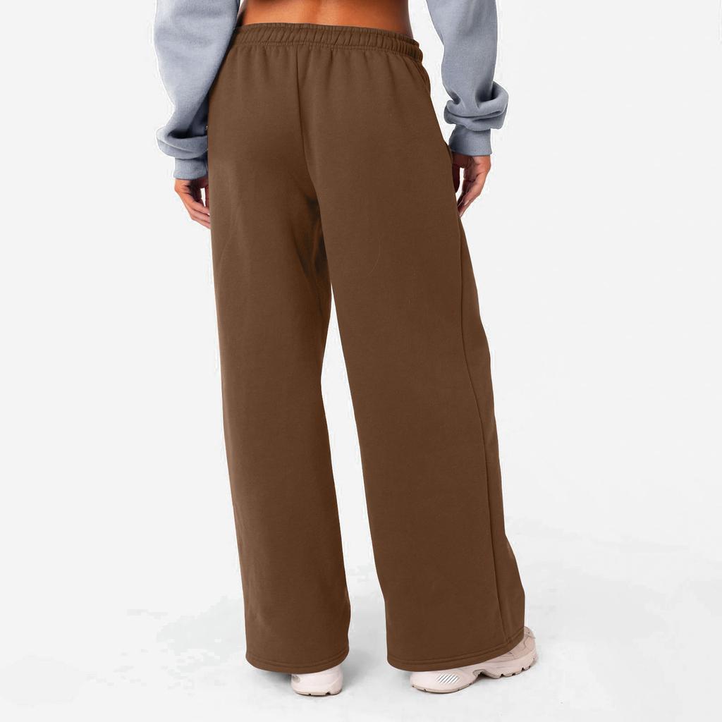 Женские брюки для йоги. Удобные брюки на шнурке. Свободные прямые брюки с карманами. Однотонные спортивные штаны. Широкие штаны для бега.