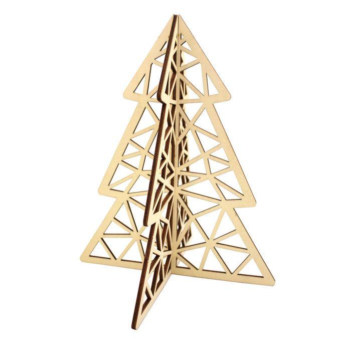 Origami Wooden Christmas Tree To Assemble 25.4 X 31 Cm