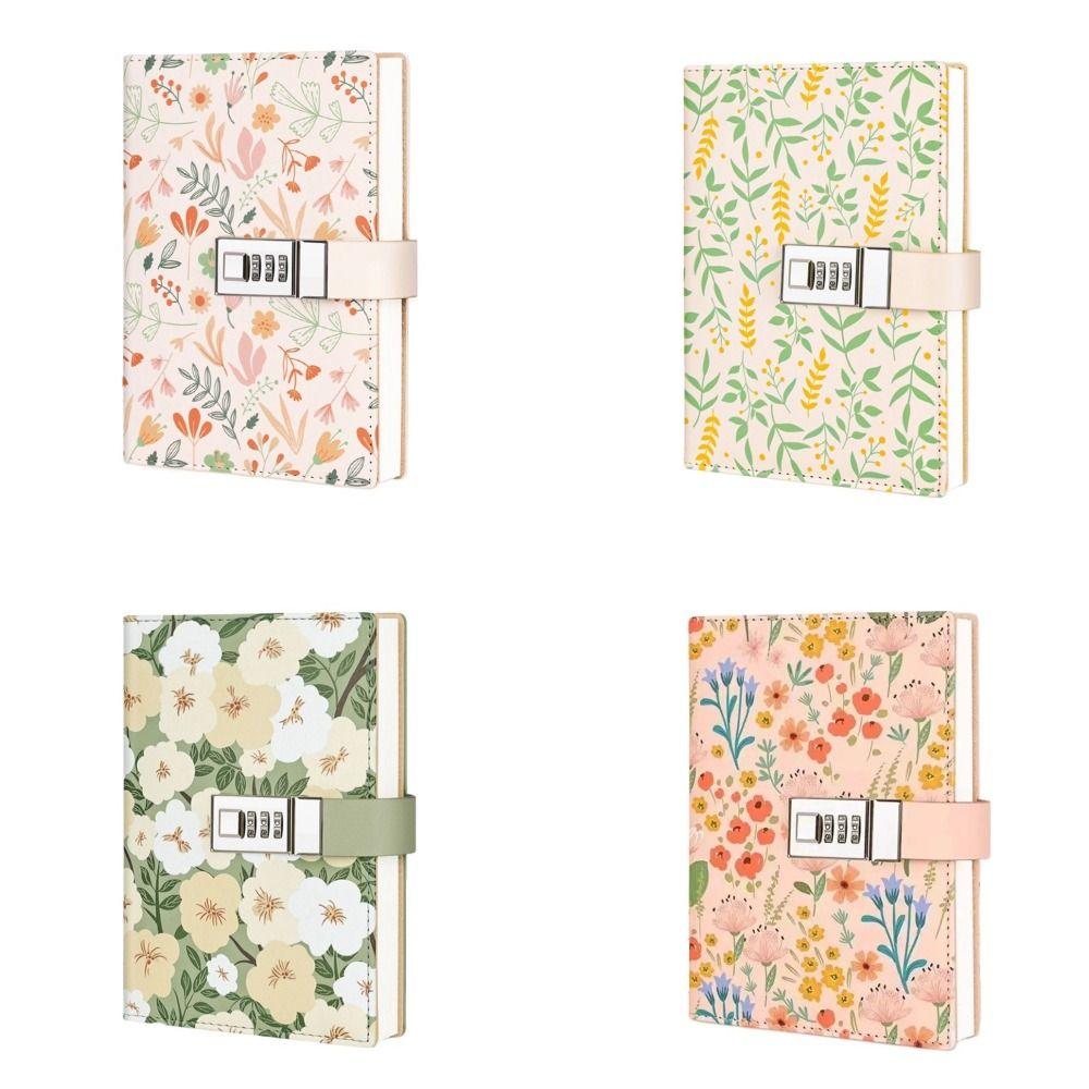 224 Pages B6 Notebook Thickened Printed Pattern Diary Book Protecting Secrets PU Leather Student Notepad Office School Supplies