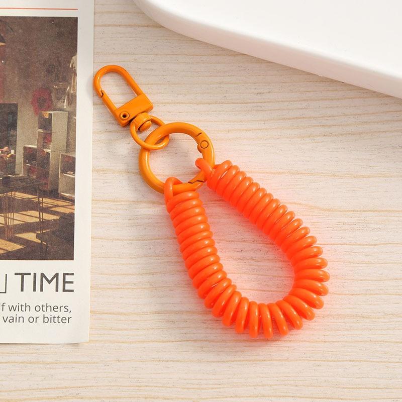 Protective Spring Coil Elastic Retractable Keychain Lanyard Phone Cord Student Backpack Accessory Anti-Loss Strap for Car Key