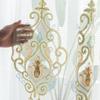 European-Style Vintage Luxury Sheer Embroidered Curtains, Featuring A Top Rod Pocket for Hanging, Suitable for Living Rooms, Dining Rooms