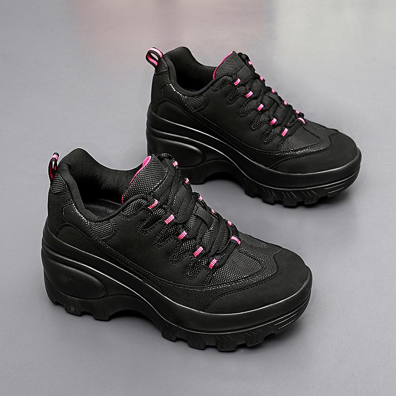 TUINANLE Женские кроссовки на массивном каблуке, повседневные туфли на высоком каблуке на танкетке, женские водонепроницаемые туфли на плоской подошве со шнуровкой