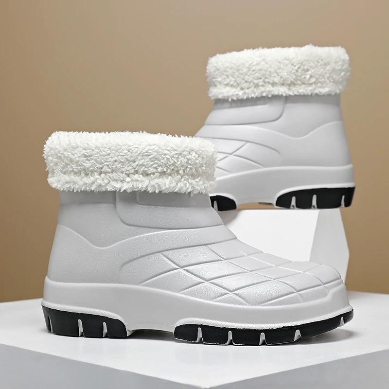 Зимняя минималистская защитная обувь для мужчин и женщин, популярная универсальная двухцветная пара высоких зимних ботинок, дождевая обувь