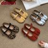 Fashion Female Buckle Strap Women Mary Janes Flats Shoes Shallow Footwear Fashion Strange Toe Ladies Flats Lolita Shoes