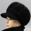 Зимняя шапка женская плюшевая шапка из кроличьего пуха человеческая термошапка утолщенная вязаная хлопковая шапка