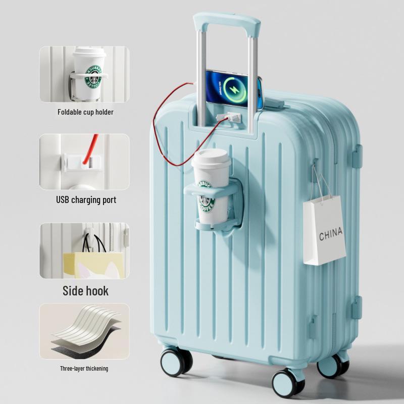 Прочный чемодан-тележка большой вместимости с кодовым замком и универсальными колесами