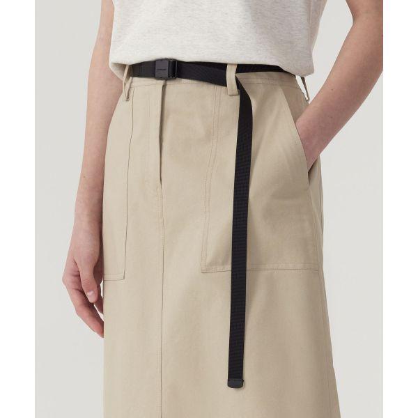 COVERNAT Mid Waist Solid Color A-Line Casual Long Skirt Women skirts Beige CO2501SR72BE
