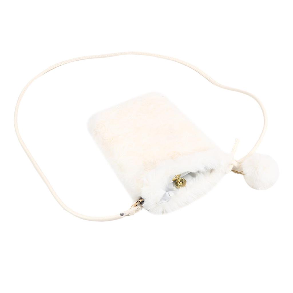 Женская плюшевая сумка через плечо однотонная, сумки для мобильного телефона, универсальные мини-кошельки, модные сумки на плечо, осенне-зимний кошелек для монет