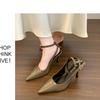 Fashion 2025 News Fashion High Heel Sandals  Women PumpsSuede Summer Sexy Pointed Toe Shoes Party