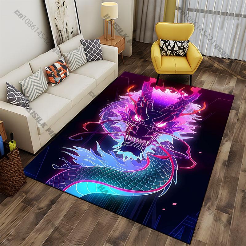 Fierce glowing mythical dragon spirit carpet Yoga living room room decor children's crawling mat doormat area rug games