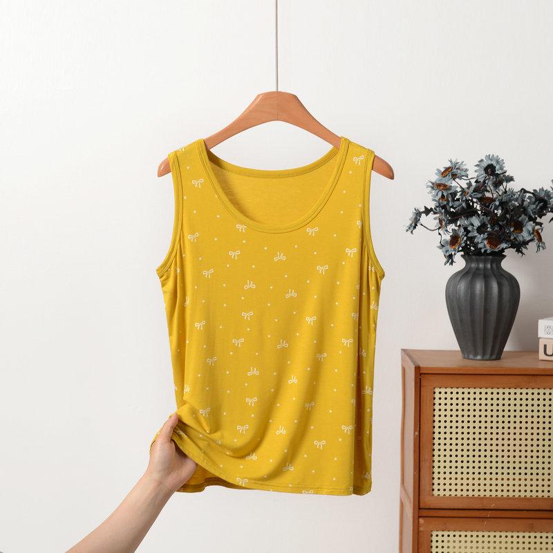 XL-8XL Большие размеры Модальный Топ-майка с круглым вырезом Летние женские без рукавов Топы Топ-майка с бантом Повседневные свободные футболки Базовый слой нижняя рубашка