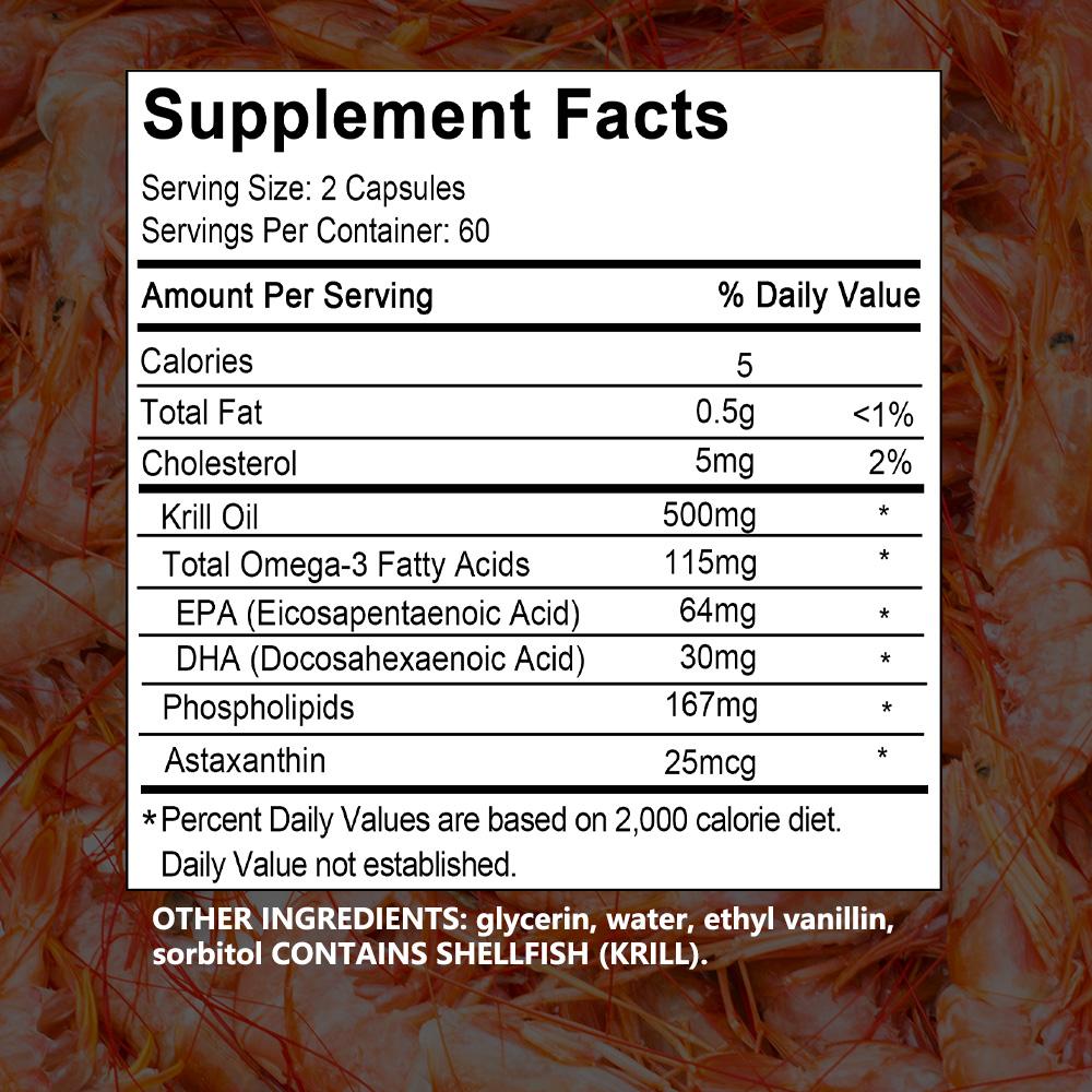 Extra Strength Omega-3 Krill Oil 5000mg Premium Heart Health Support, 120 Dietary Supplement Softgels