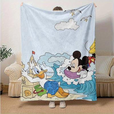1 шт. Пляжное одеяло Микки Маус и Дональд Дак, Декор для дома Disney, Диван, Софа, Спальня, Гостиная, Путешествия, Кемпинг, Автомобиль, Подарок для улицы