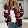 Jackets For Women Long Sleeve Lightweight Zip Up Cropped Fashion Christmas Print Outerwear Casual Quilted Jackets Whith Pockets