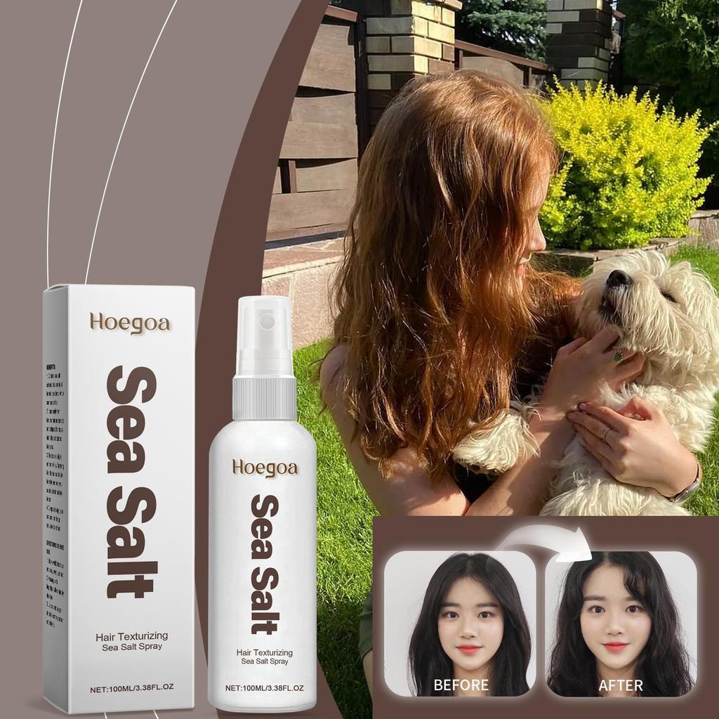 Hoegoa Sea Salt Dry Hair Spray Hair Leave-In Styling Dry Hair Spray Hairspray Refreshing Degreasing Oil Control Lazy Fluffy Smoothing Spray