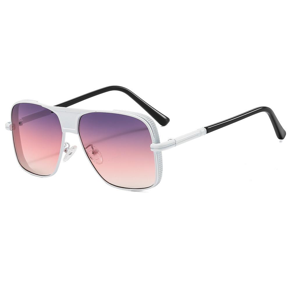 New metal box men's and women's universal sunglasses personalized steampunk thick edge sunglasses European and American sunglasses