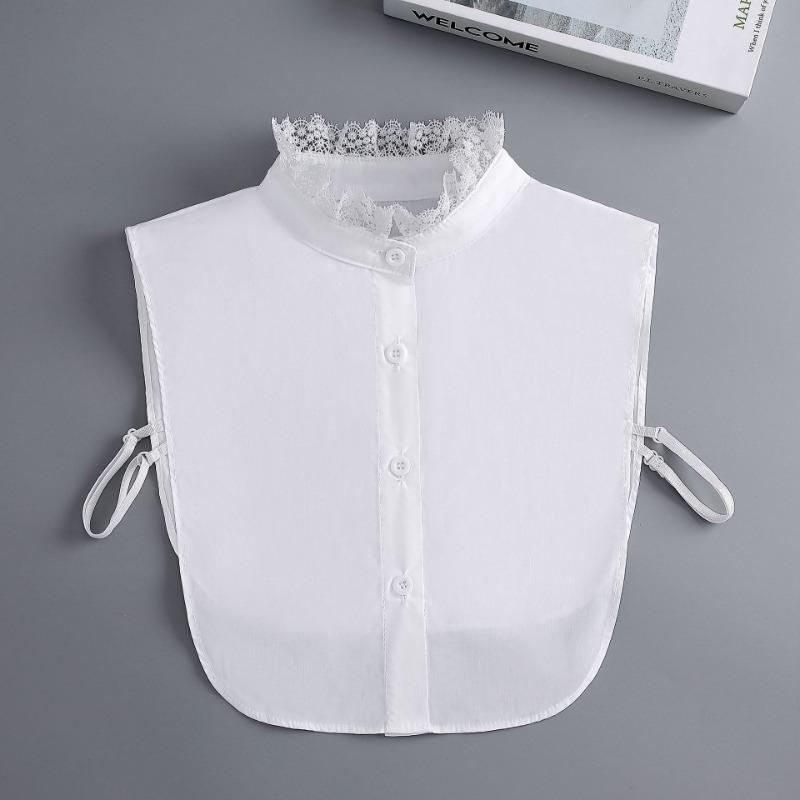 Lace Floral Stand Shirt Detachable Collar for Womens Fake Collar False Blouse Neckwear Vintage Lace Lapel Neck  Accessories