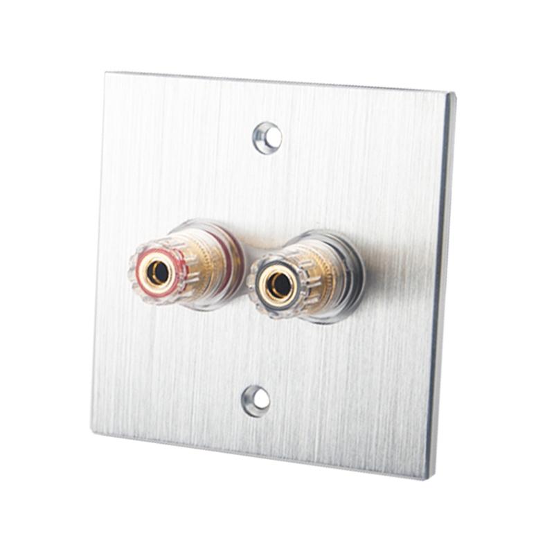 86 Type Aluminum Alloy Banana Wall Plate Gold Plated Speaker Binding Post Connector for HiFi Home Theater Audio System Speaker Wiring Connection