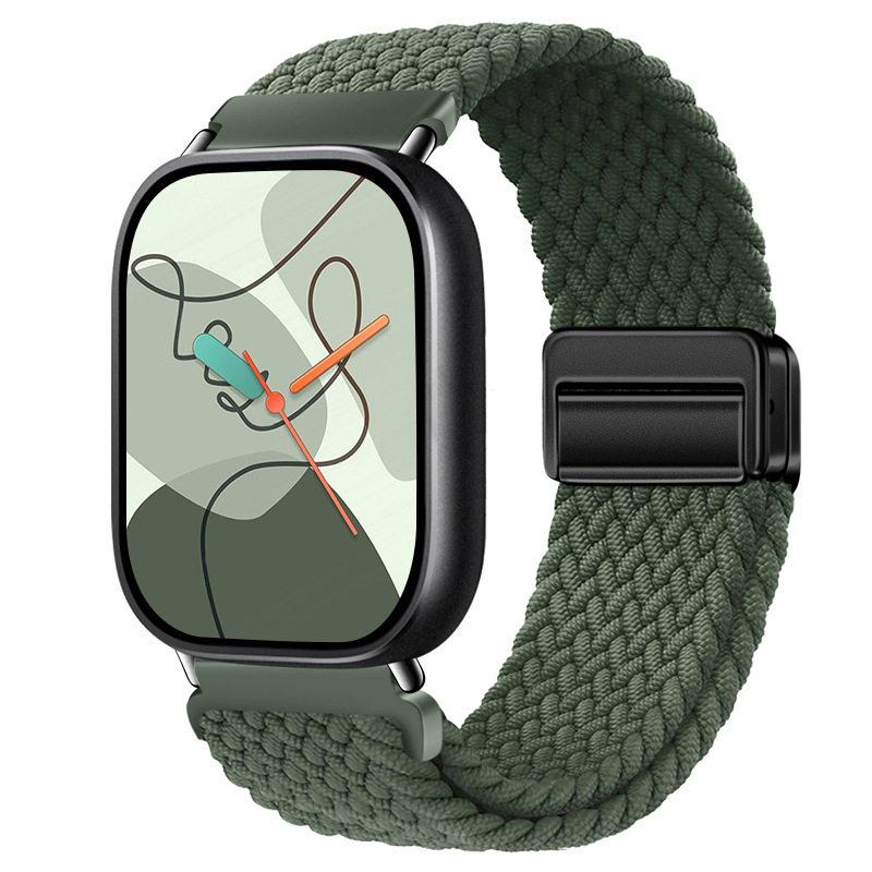 Для Redmi Watch 6/5/4 XiaoMi Mi Band 8 Pro Магнитный плетеный нейлоновый ремешок с быстросъемными креплениями, регулируемый, дышащий, спортивный браслет
