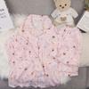 Cloud cotton pajamas women's summer short sleeves shorts trousers three-piece set sweet cartoon thin loungewear spot