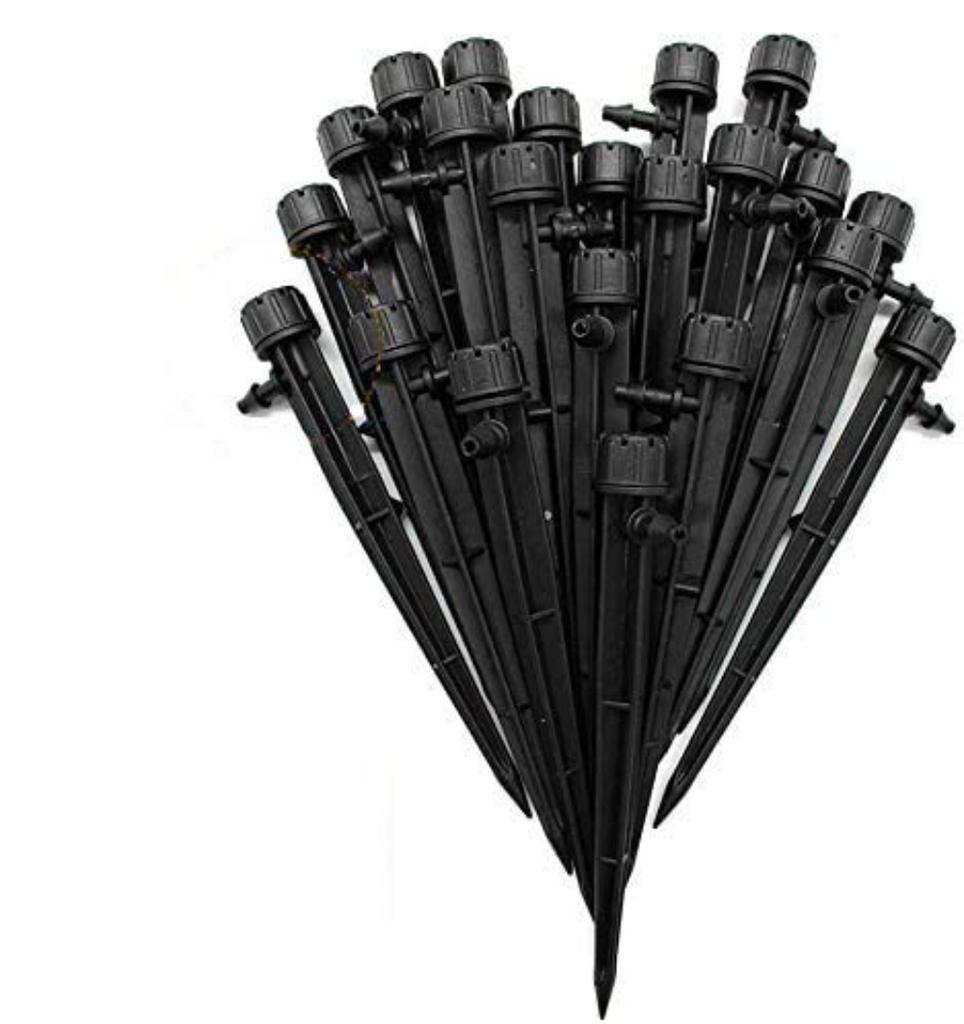 6 шт. регулируемых капельниц для полива, регулируемая система капельного орошения с потоком воды на 360 градусов, капельницы для полиэтиленовой трубы диаметром 4/7 мм для цветников.