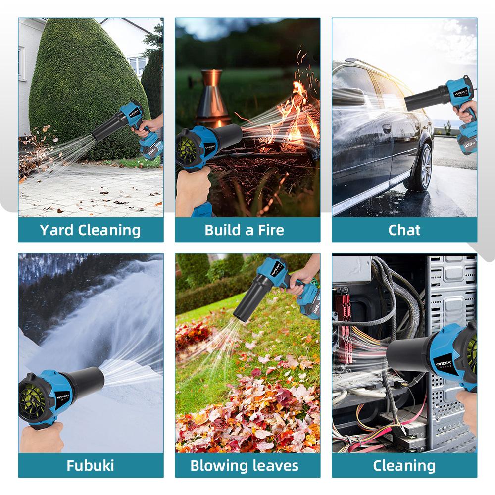 Yofidra Бесщеточный электрический турбовентилятор 350 м/с 3000 Вт Беспроводной реактивный воздуходув для снега, листьев, пыли для аккумулятора Makita 18 В