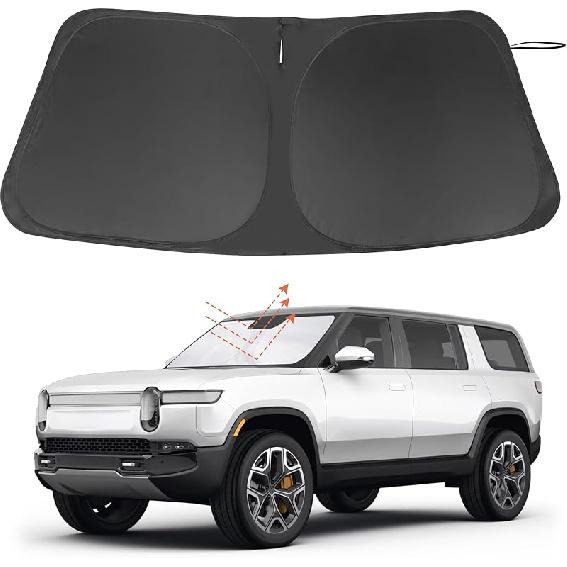 TINGLU Солнцезащитный козырек для Tesla Model X Tesla X 2016-2024 2025 Аксессуары Солнцезащитный козырек на лобовое стекло Защита от УФ-лучей Накидка на солнцезащитный козырек С