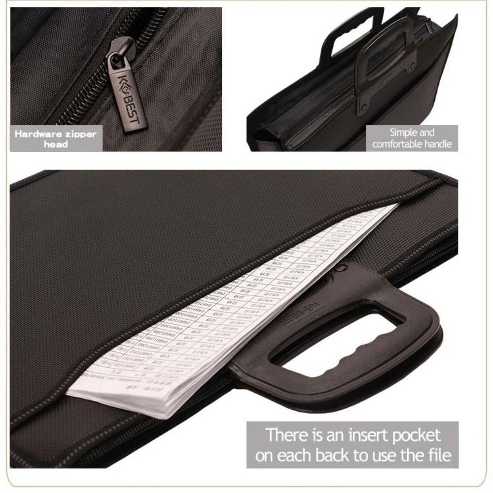 Laptop Handbag Portable Business Bag A4 Size Document Bag Office File Bag Storage Briefcase