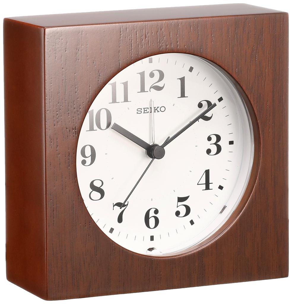 Seiko Clock Wall Clock Double Use Analog Alarm Wooden Frame Brown Wood KR501B SEIKO