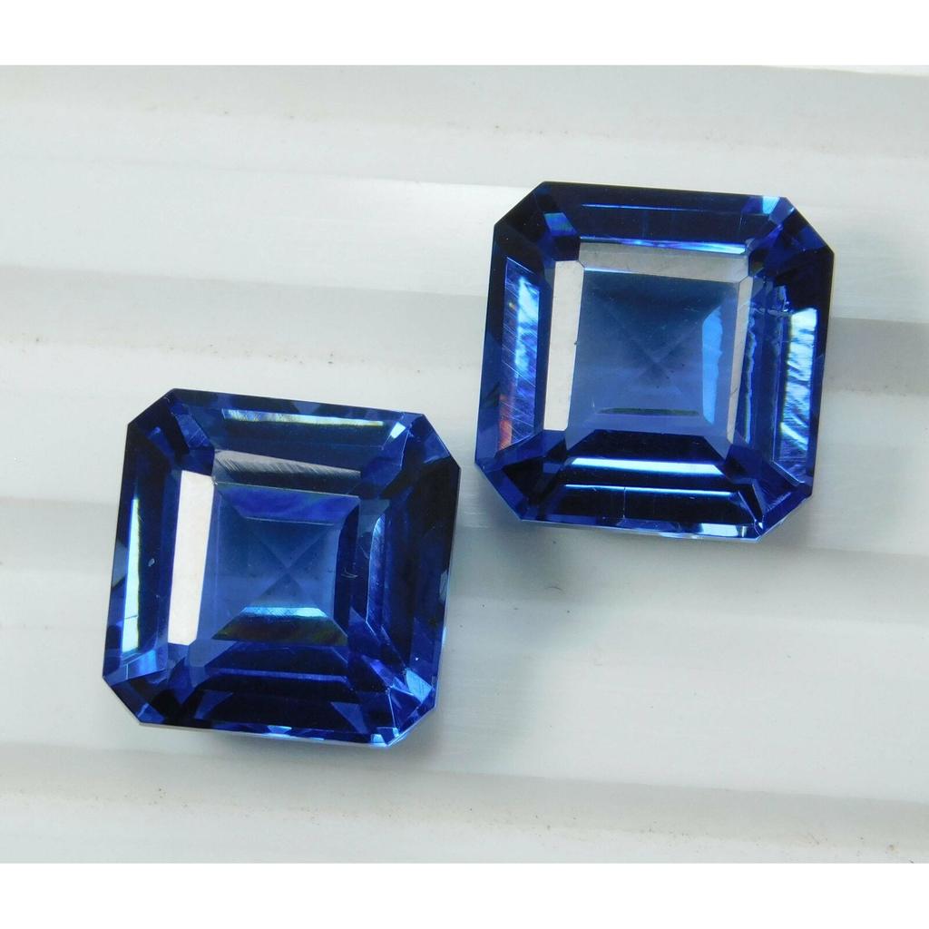Natural Blue Sapphire Loose Gemstone 16 ct Flawless Ceylon Square Cut September Birthday Birthstone