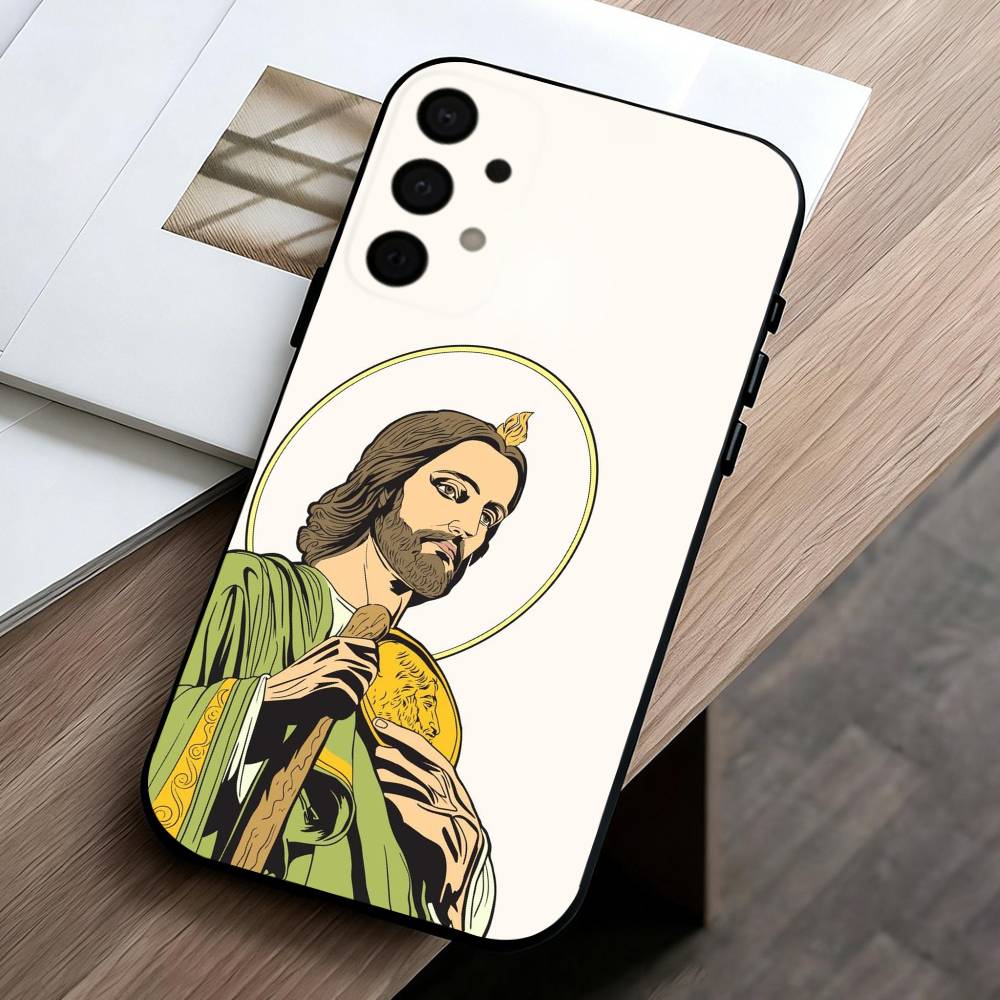 S-San-N J-Judas T-Tadeo-O ART Чехол для телефона Для Samsung Galaxy A73,A72,A71,A70,A53,A52,A51,Другие Мягкий черный чехол