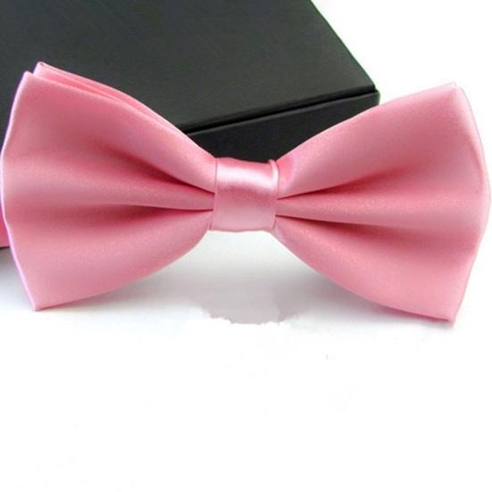 Men Bow Tie Detachable Design Adjustable Fit Solid Color Formal Bow Tie