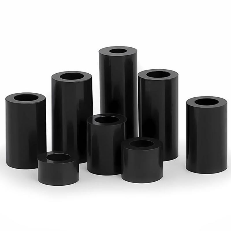 Black Nylon ABS Round Hollow Standoff Non-Threaded Hollowed Spacer M3 M4 M5 M6 M8 Washer PCB Board Screw Length 2mm~50mm