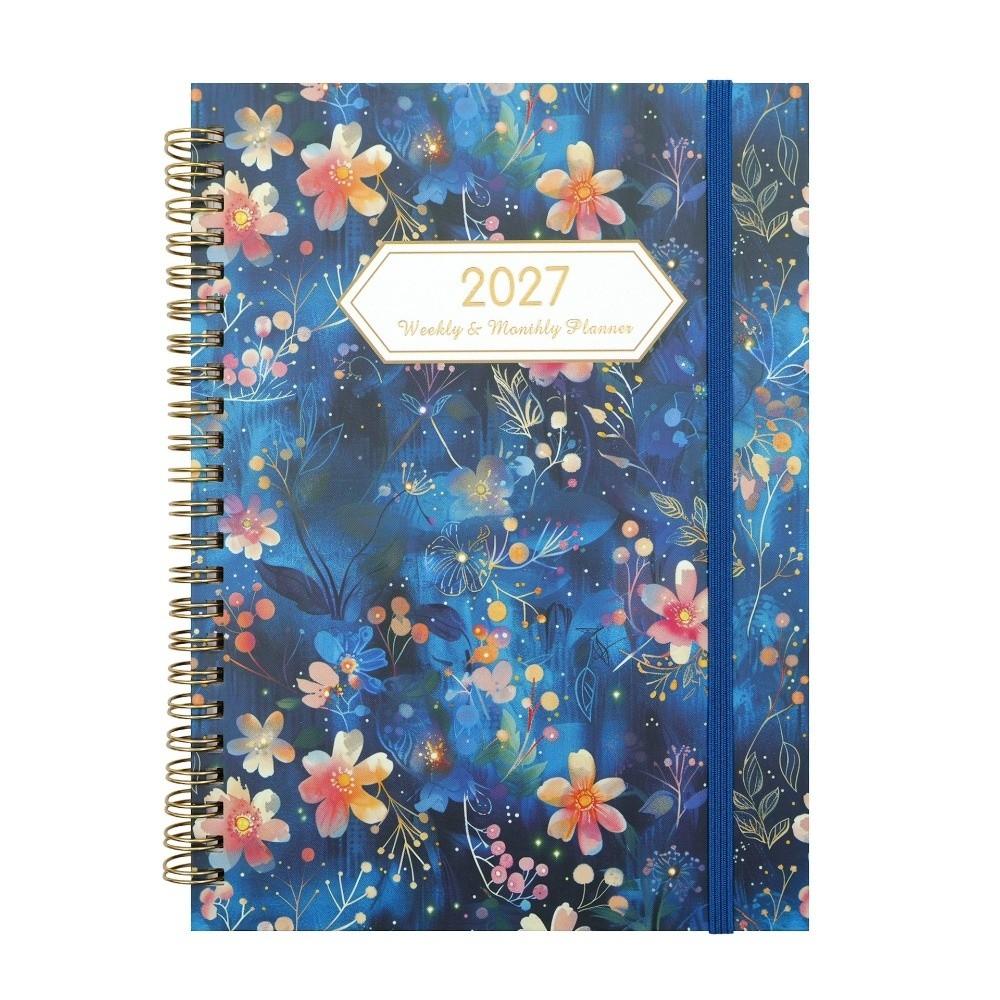 Solid Color 2027 Weekly Planner Twin Wire Binding A5 Agenda Book Business Meeting