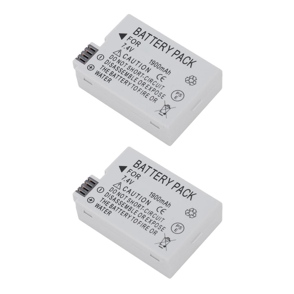 2Pcs LP E8 Camera Battery 7.4V 1900mAh Camera Battery Replacement for T3i T2i T4i T5i 600D 550D 650D