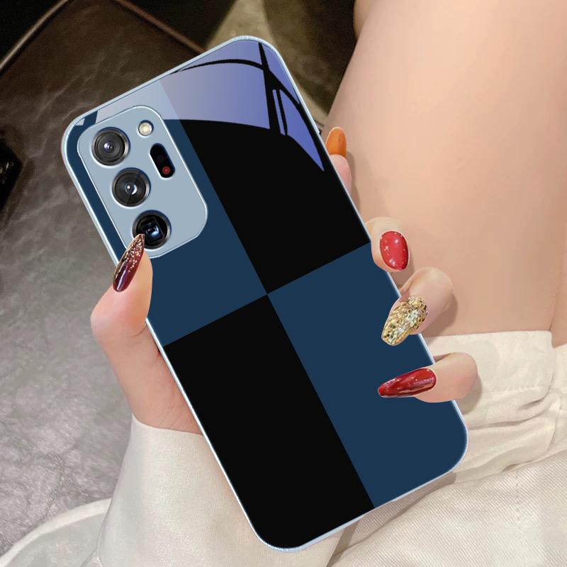 Черно-белая сетка для Samsung Galaxy Note 8 9 10 PRO 20 Ultra A01 02 03 Core 04E 4G 12 13 5G Чехол для телефона из закаленного стекла