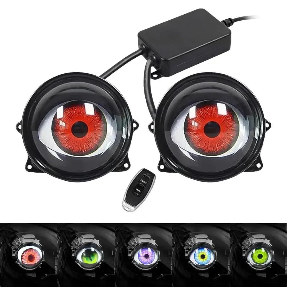 Cool Decoration Dynamic LED Car Headlights Devil Eye LED Car Light Headlight Assembly Modified Eagle Eye Light Cars Accessory