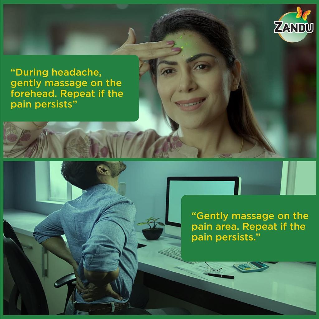 Zandu Balm 25 Ml X Pack Of 6 Ayurvedic Pain Relief Balm For Headache Body Pain Sprain Cold Fast Absorbing Non Greasy